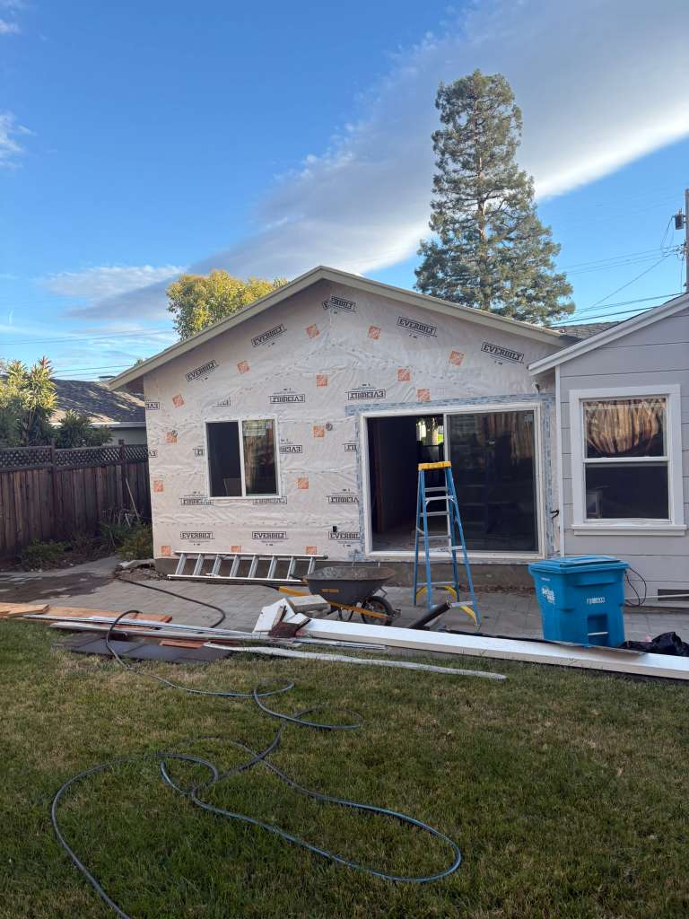 Home addition framing project in Silicon Valley