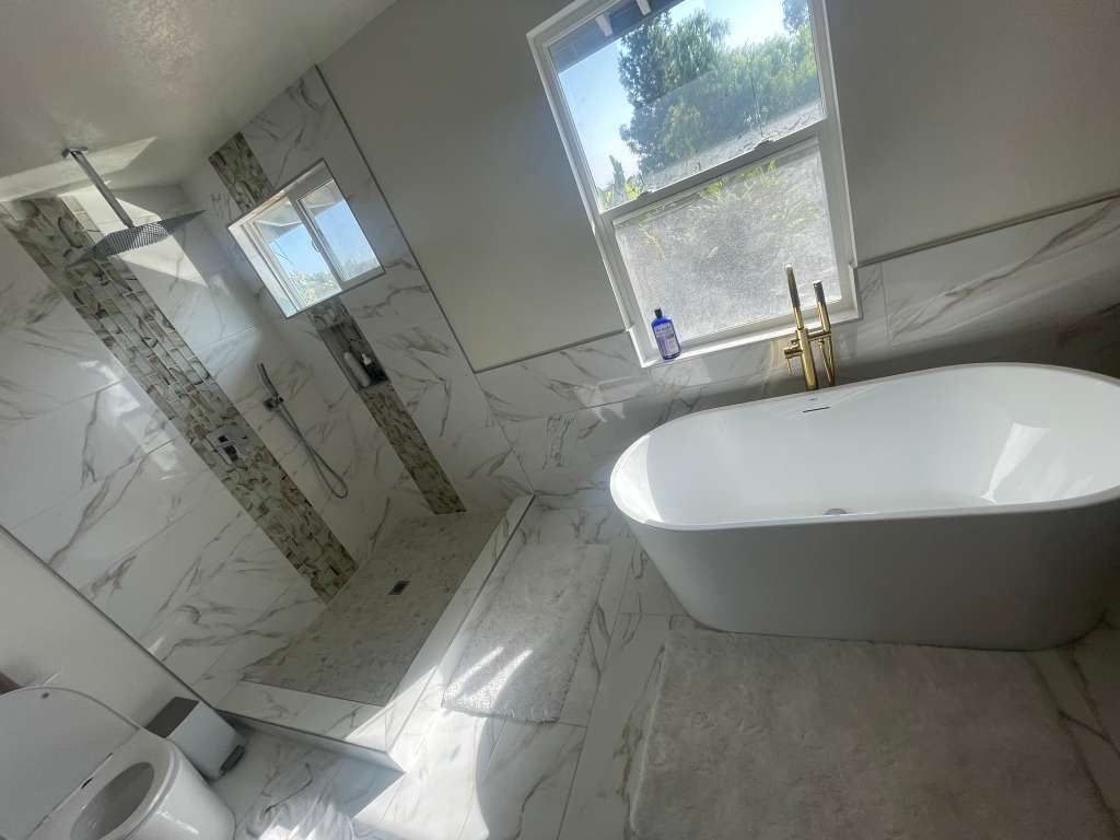 Luxury bathroom remodel by WaltMen Remodeling Inc.